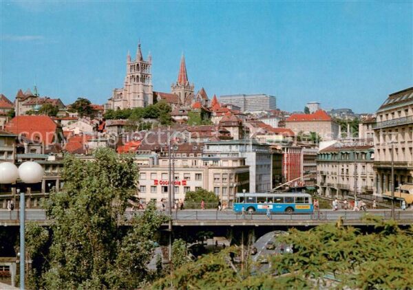 Lausanne VD Le Grand Pont et la Cathedrale