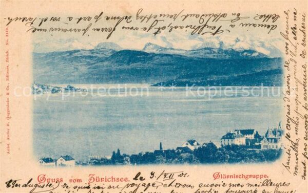 Zuerichsee ZH Panorama mit Glärnischgruppe