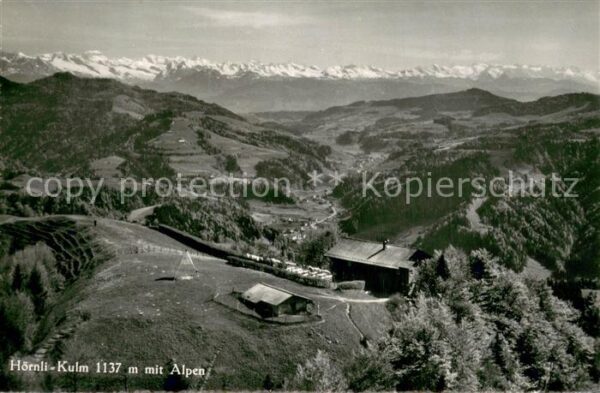 Hoernli-Kulm 1136m ZH Fliegeraufnahme mit Berggasthaus Hörnli