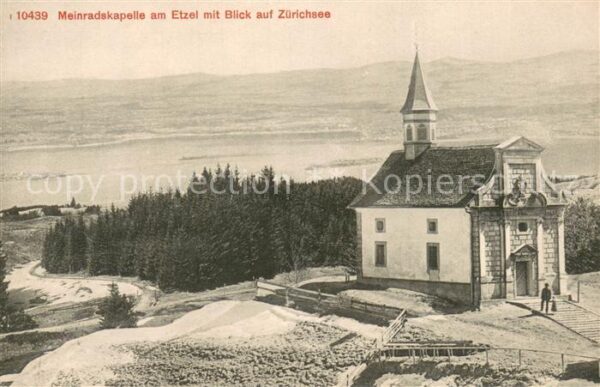 Etzel St Meinrad Meinradskapelle am Etzel mit Blick auf