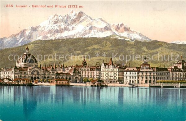 Luzern  LU Bahnhof und Pilatus