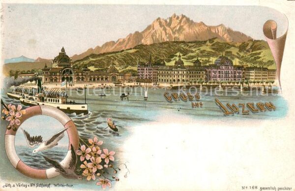 Luzern  LU Bahnhof und Pilatus