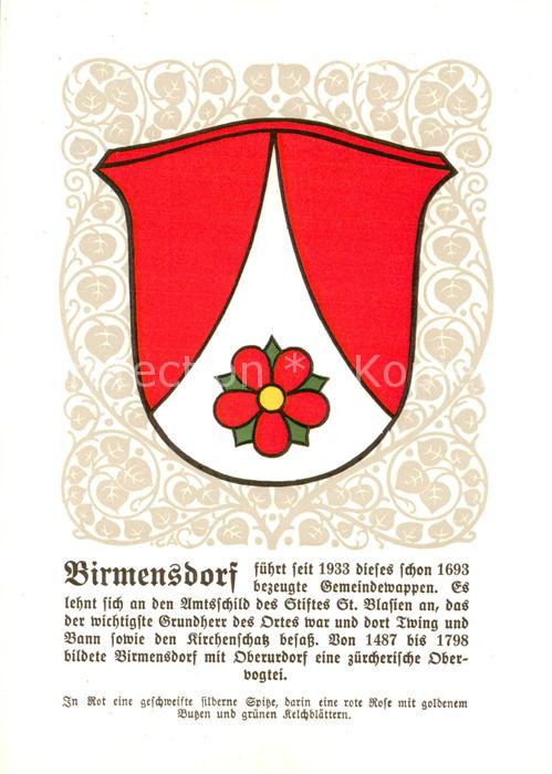 Birmensdorf Zürcher Gemeindewappen In rot eine gesc