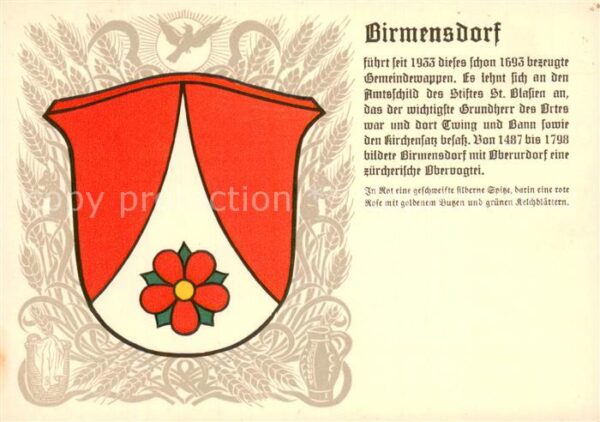 Birmensdorf Zürcher Gemeindewappen In Rot eine gesc