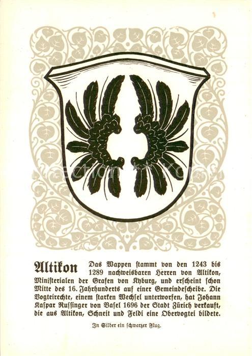 Altikon ZH Zürcher Gemeindewappen In Silber ein sc
