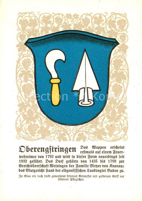 Oberengstringen Zürcher Gemeindewappen In Blau ein nach