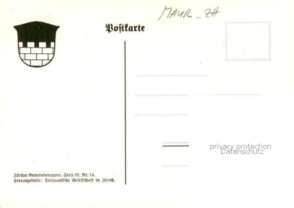 Maur Uster ZH Zürcher Gemeindewappen In Schwarz eine – Bild 2