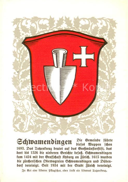 Schwamendingen Zuerich Gemeindewappen In Rot eine silberne Pfl