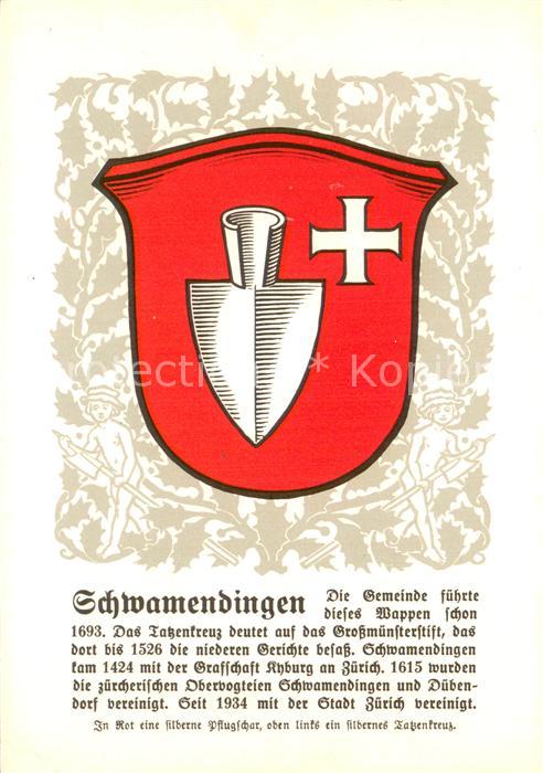 Schwamendingen Zuerich Gemeindewappen In Rot eine silberne Pfl