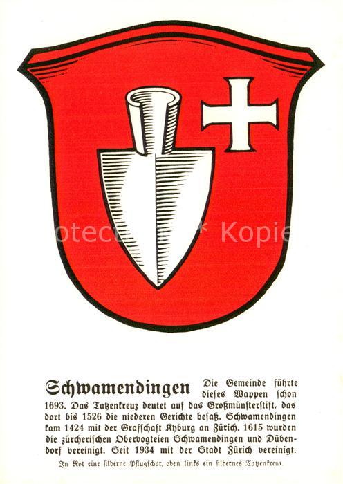 Schwamendingen Zuerich Gemeindewappen In Rot eine silberne Pfl