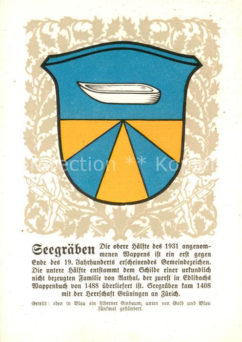 Seegraeben Zuerich Gemeindewappen Geteilt: oben in Blau ei