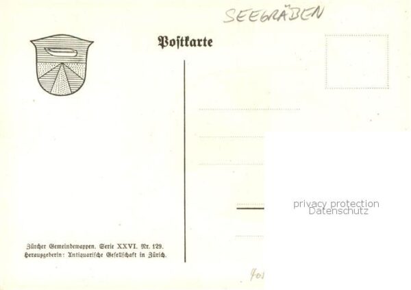 Seegraeben Zuerich Gemeindewappen Geteilt: oben in Blau ei – Bild 2