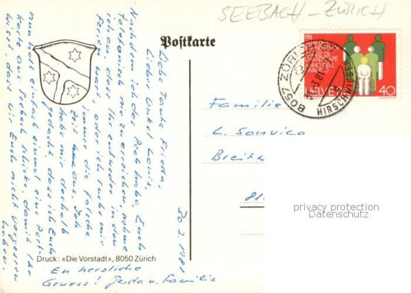 Seebach Zuerich Gemeindewappen In Rot ein silberner Sch – Bild 2
