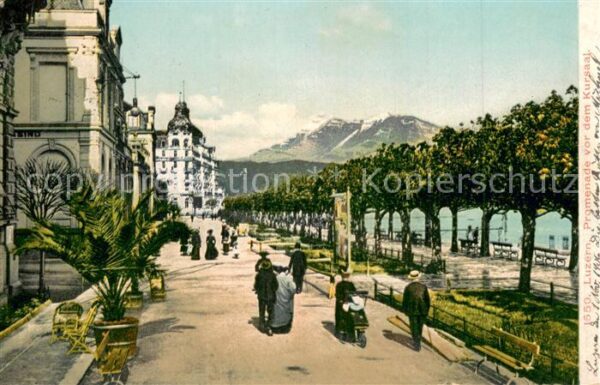Luzern Vierwaldstaettersee Promenade vor dem Kursaal