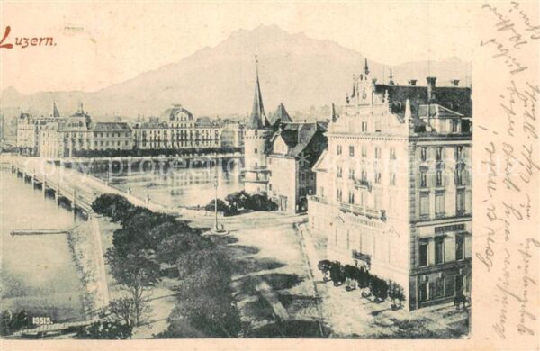 Luzern Vierwaldstaettersee Panorama mit Pilatus