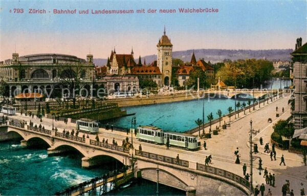Zuerich ZH Bahnhof und Landesmuseum mit der neuen