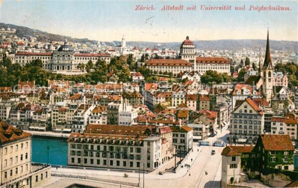 Zuerich ZH Altstadt mit Universität und Polytechni