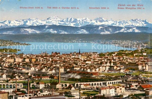 Zuerich ZH Blick von der Waid