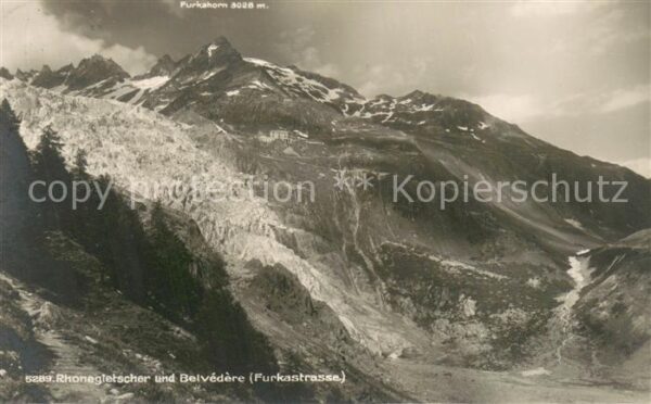 Rhonegletscher Glacier du Rhone VS und Belvedere Furkastrasse Furkahorn