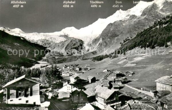 Saas-Fee mit Fee Gletscher Allalinhorn Alphubel