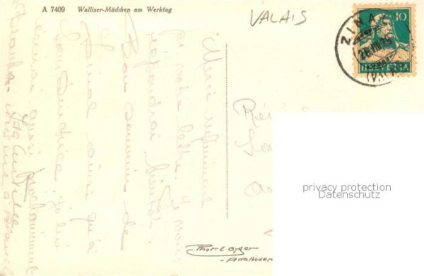Valais Wallis Kanton Walliser Mädchen am Werktag – Bild 2