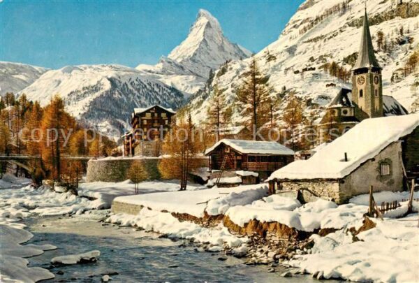 Zermatt VS Dorfpartie mit Matterhorn