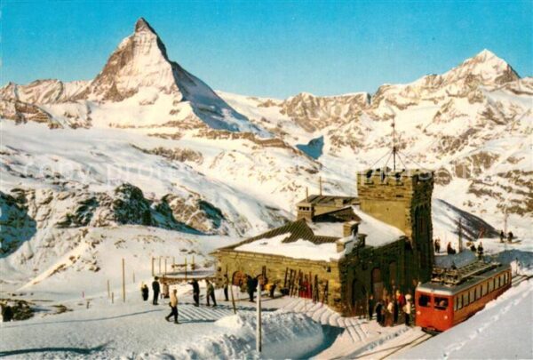 Zermatt VS Gornergratbahn mit Matterhorn
