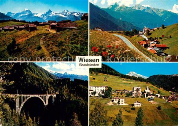 Wiesen Albula Wieseneralp mit Tinzenhorn und Piz Mitg