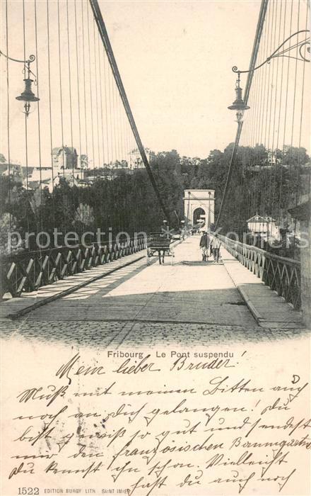 Fribourg FR Le Pont suspendu