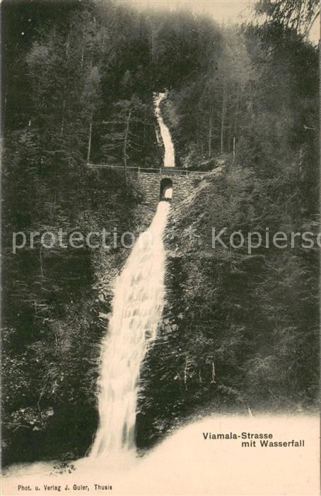 Viamala Strasse mit Wasserfall Militärpost