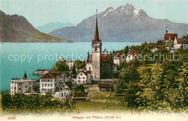 Weggis Vierwaldstaettersee mit Pilatus
