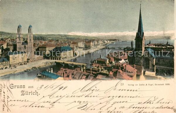 Zuerich ZH Panorama mit Kirchen