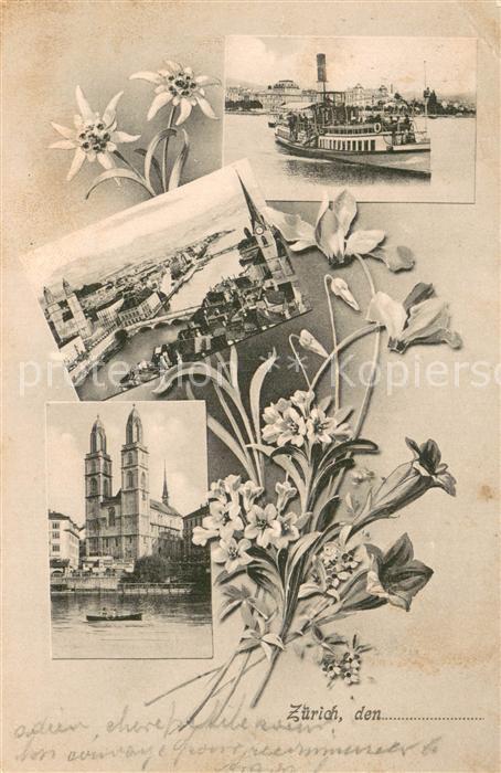 Zuerich ZH Limmatpartien Grossmünster