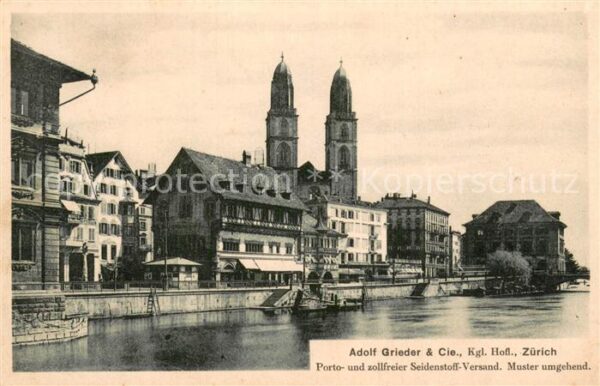 Zuerich ZH Rathausquai Grossmünster