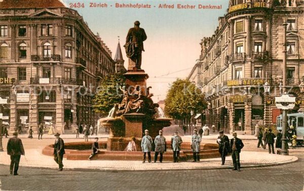 Zuerich ZH Bahnhofplatz Alfred Escher Denkmal