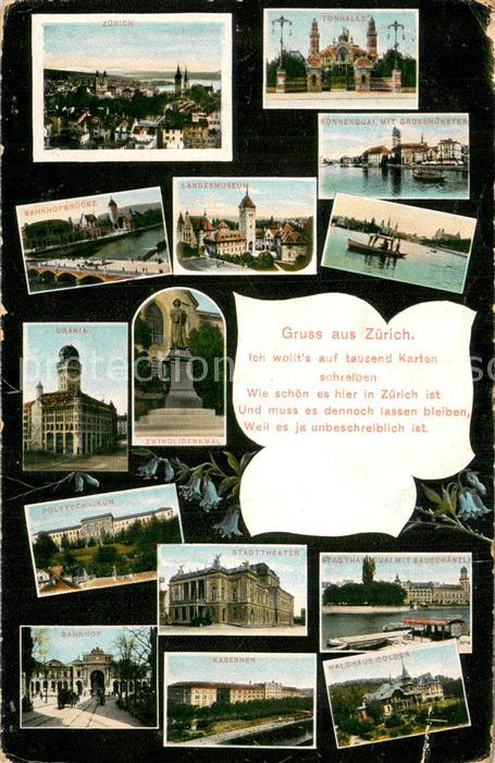 Zuerich ZH Tonhalle Bahnofbrücke Landesmuseum Sonn