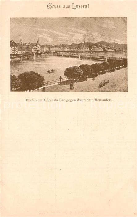 Luzern  LU Blick vom Hotel du Lac gegen das rechte