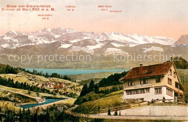 Krinnen Wald ZH Glärnischblick mit Vrenelisgärtli Böser
