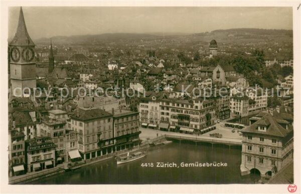 Zuerich ZH Gemüsebrücke Panorama