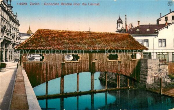 Zuerich ZH Gedeckte Brücke über die Limmat