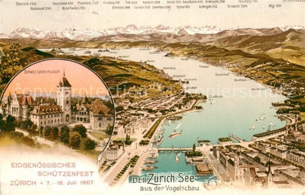 Zuerichsee ZH Panoramakarte Schweizerisches Landesmus