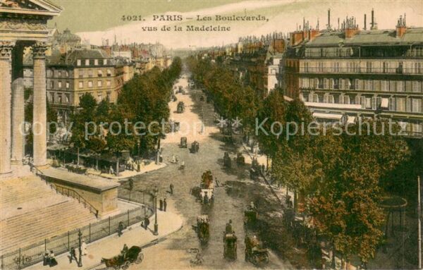 Paris 75 Les Boulevards vus de la Madeleine