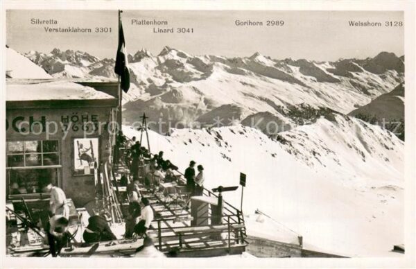Davos Parsenn GR Berghaus Weissfluhjoch mit Silvretta Pl