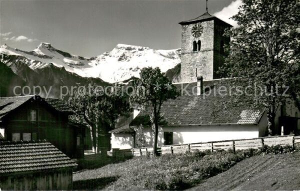Adelboden mit Kirche Steghorn und Wildstrubel