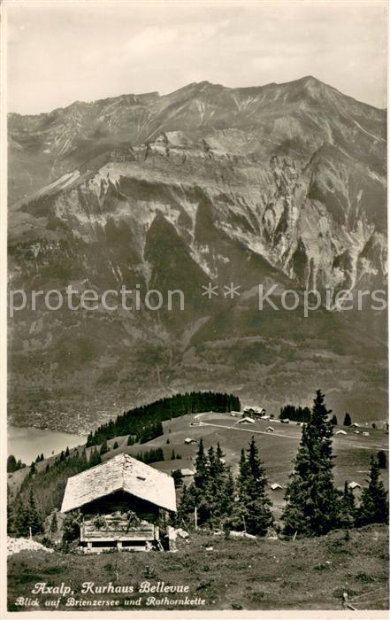 Axalp BE Kurhaus Bellevue mit Brienzersee und Ro