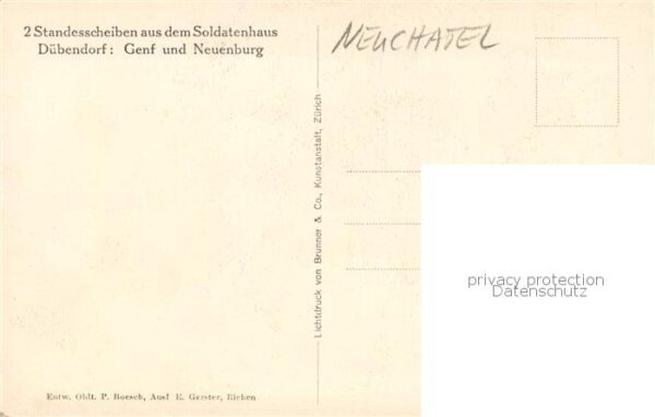 Neuchatel NE 2 Standscheiben aus dem Soldatenhaus Dü – Bild 2