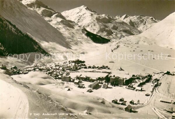 Andermatt UR Panorama mit Furka