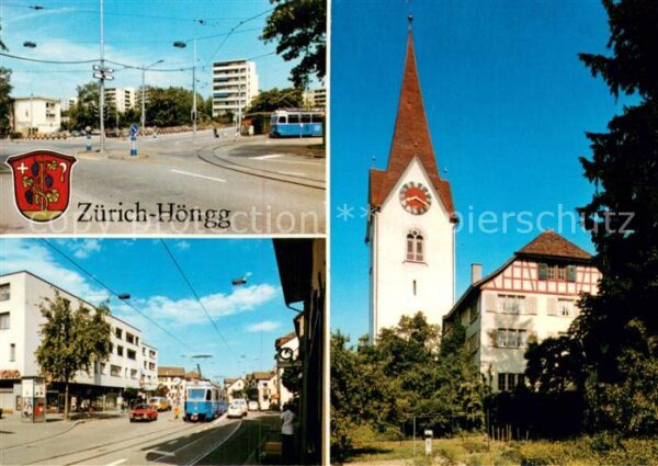 Hoengg Zuerich Strassenpartien Kirche