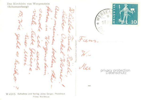 Wergenstein GR Wergensteiner Kirchlein mit Schamserber – Bild 2