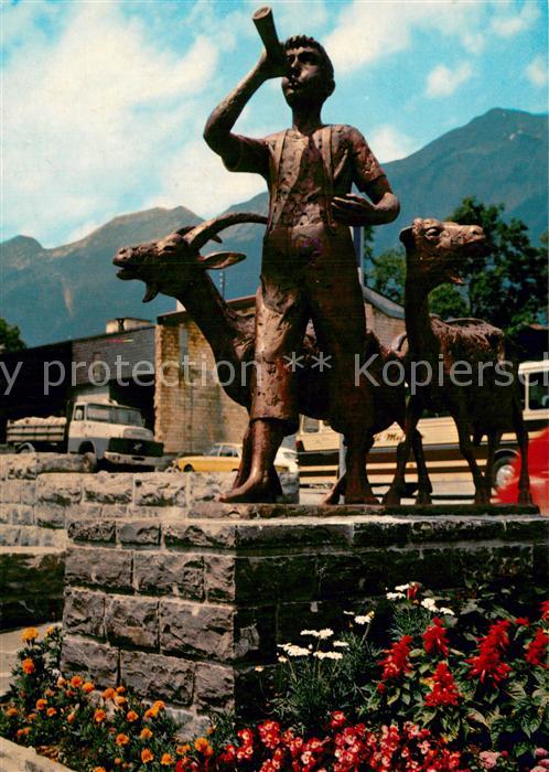 Brienz Brienzersee Der Geissbueb Broncefigur